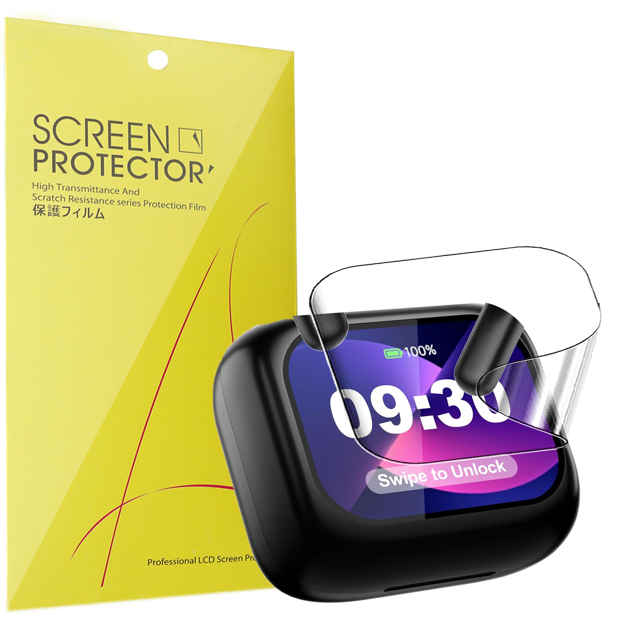 Lamshaw Compatible for Diujzld Translator Earbuds Screen Protector, [6 Pack] Full Coverage TPU Clear Film Compatible for Diujzld LX10 2.01 inches Translator Earbuds (6 Pack)