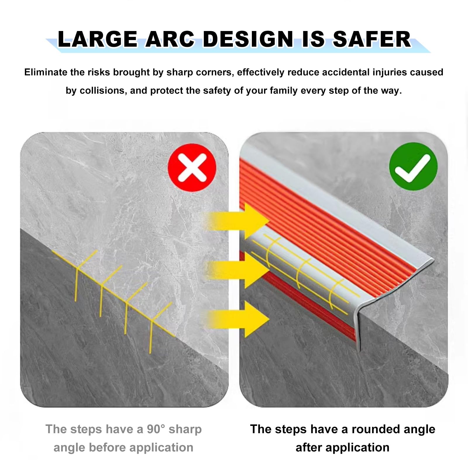 Tiras Antideslizantes Para Peldaños En Forma De L, Cantoneras Adhesivas Salva Escalones Y Zócalo Escaleras Protectoras, Protector Autoadhesivo Borde Escalera PVC Goma 5m Seguridad Hogar