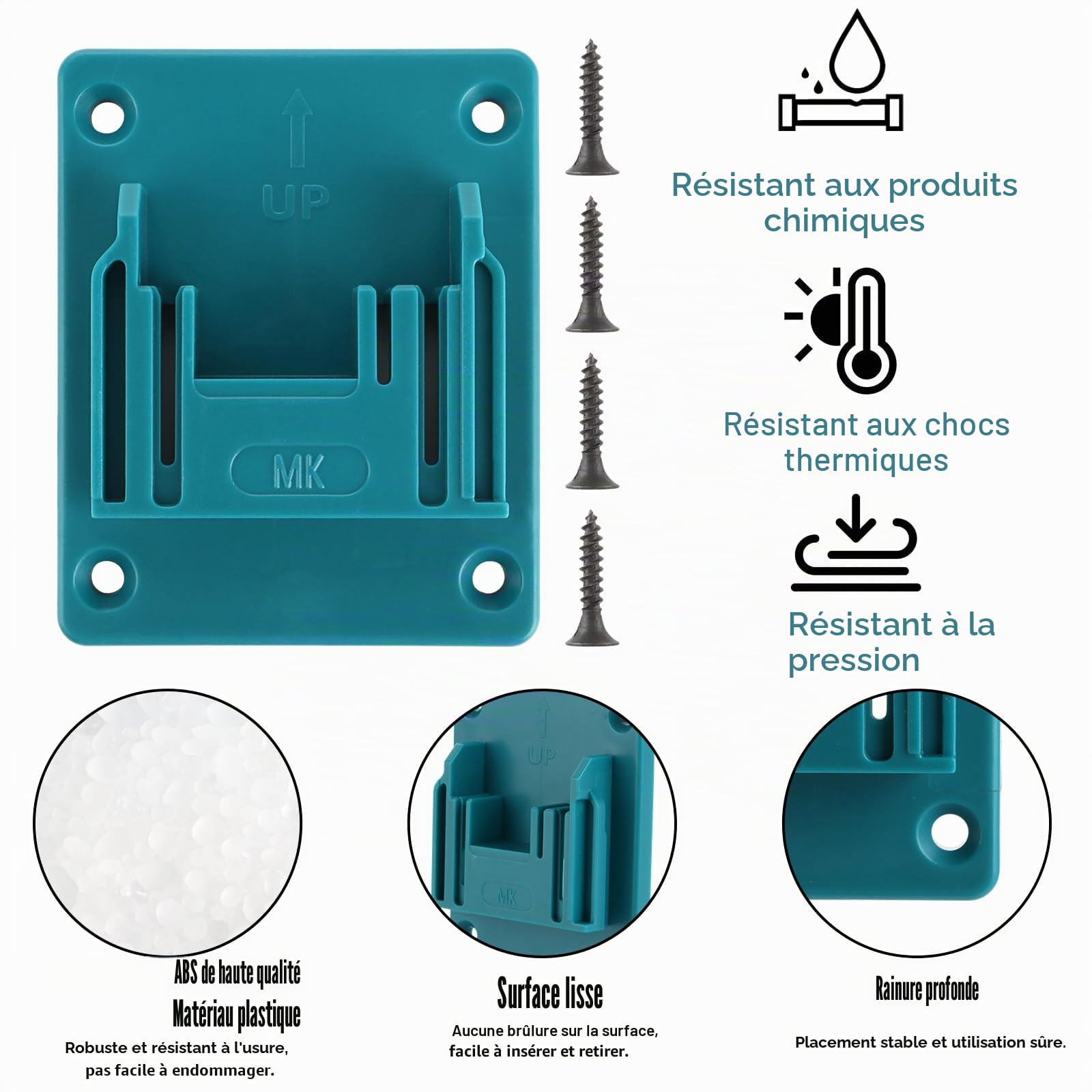 APACALI 12 Pièce Porte Outils Mural pour Makita 18 V, Support de Batterie pour Makita 18 V avec 48 Vis, Support de Machine pour Outils de perçage, bleu, 14,4-18 V