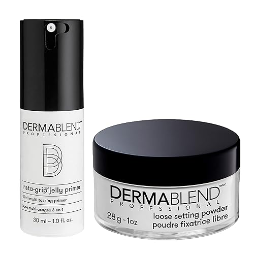 Dermablend Polvo de ajuste suelto, polvo facial de maquillaje y polvo de acabado para tonos de piel claros, medianos y bronceados