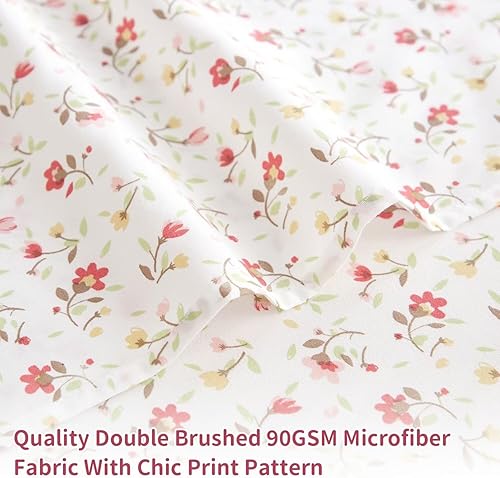 Miniatura 6 de UDEAL Sábanas florales tamaño queen, sábanas estampadas de lujo, microfibra cepillada suave, bolsillo profundo de hasta 17 pulgadas, sin arrugas,