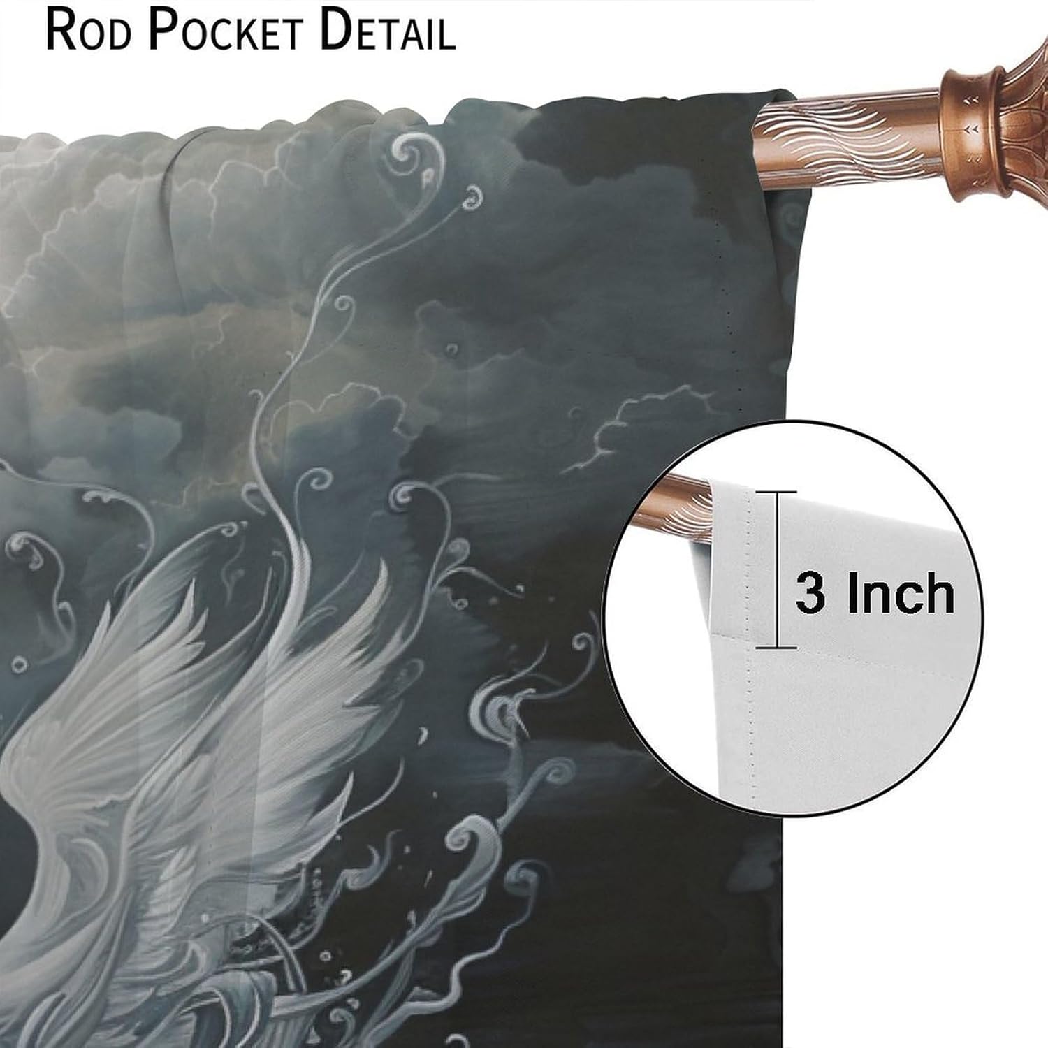 Brebasf Modern Gothic Valentine Day Swan Curtains Rustic Painting Art Nature Wildlife Swan Bird Window Treatment Blackout Curtains Rods Pocket Curtains- 2 Panels 54" L x 21" W