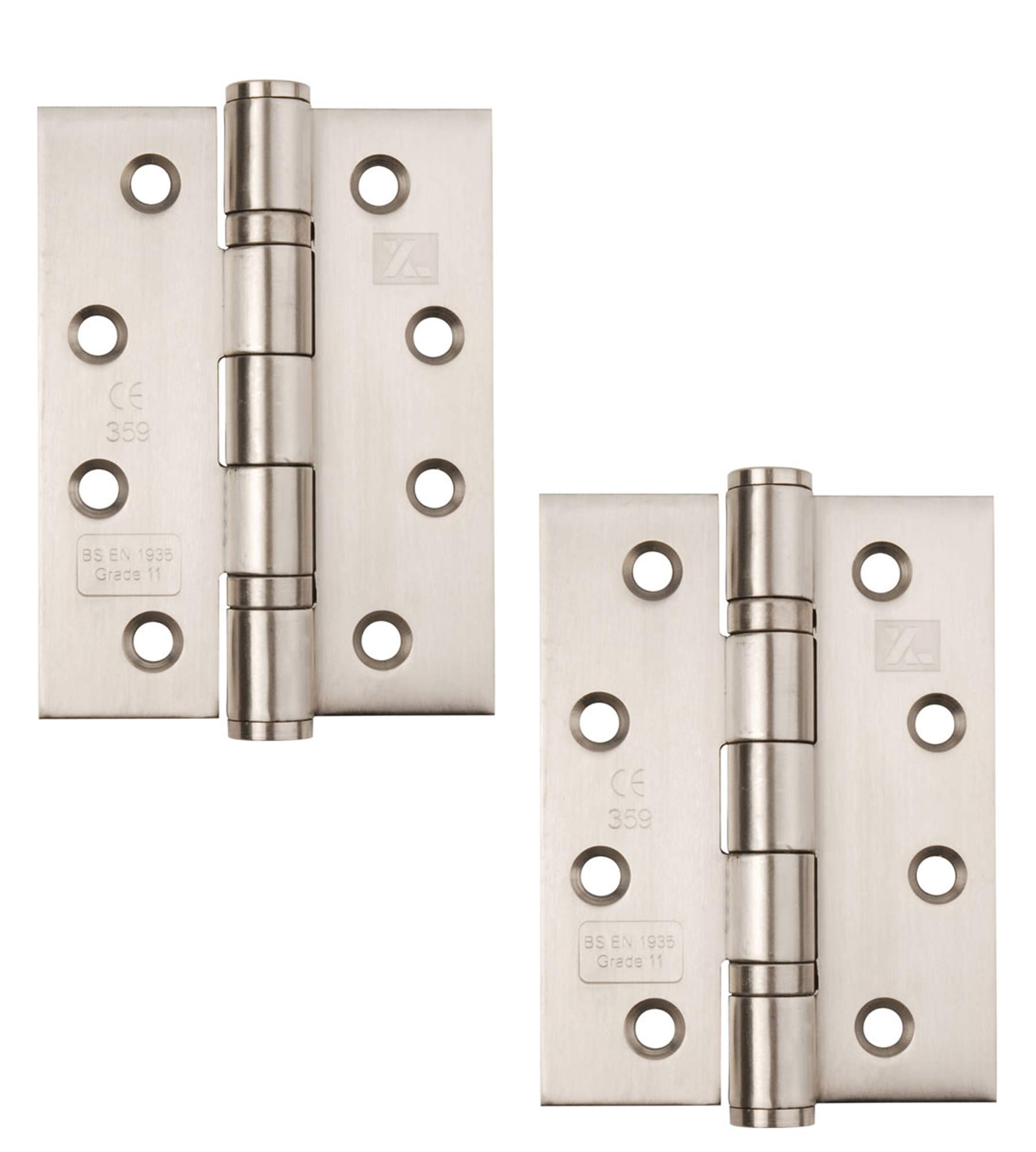 Excel Satin Chrome Xl867 Pair Of 4" Grade 11 Door Hinges,