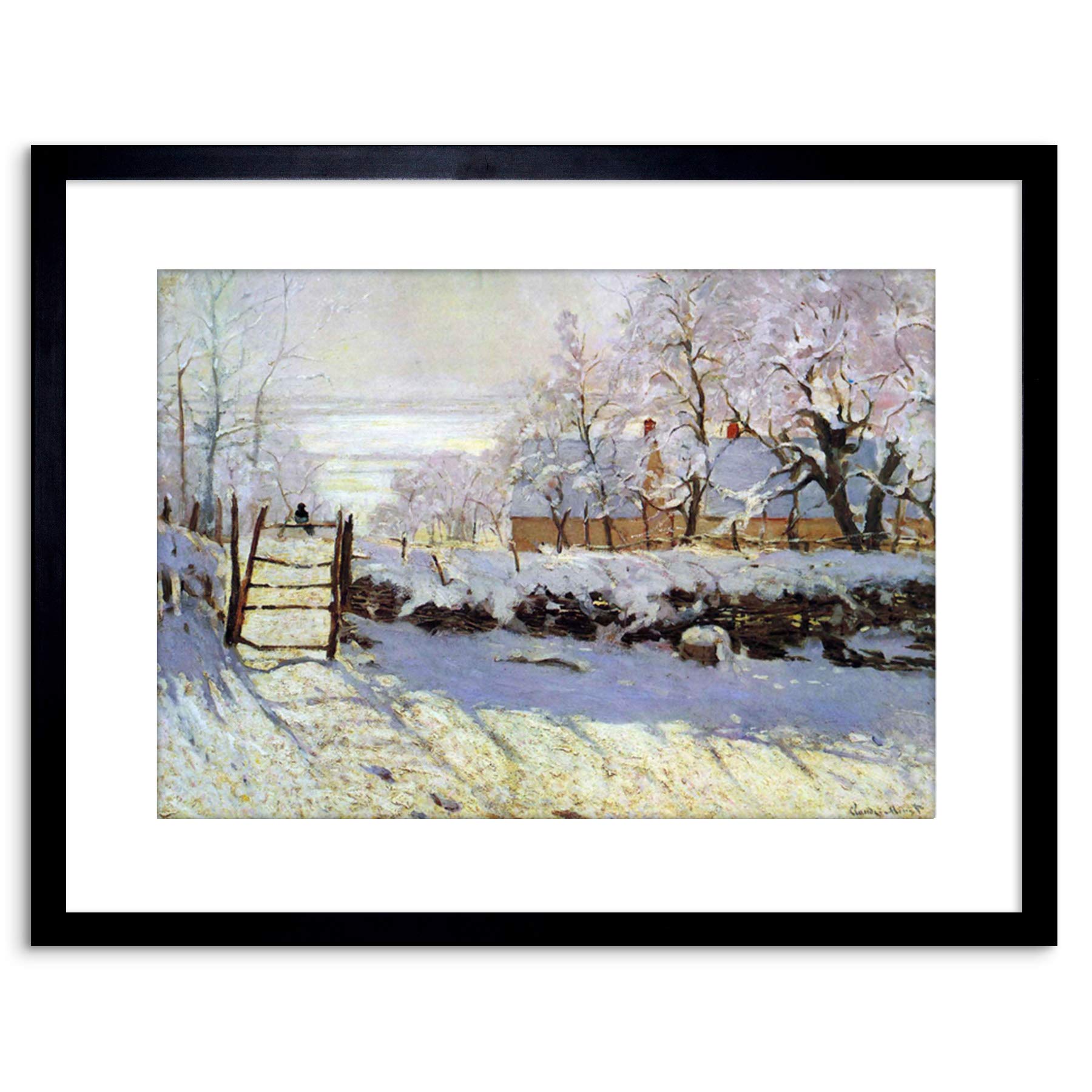 Wee Blue Coo PAINTING MONET MAGPIE OLD MASTER FRAMED PRINT F97X2971