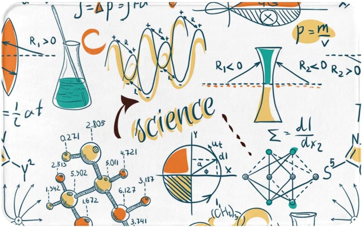 VhoMesOutdoor Doormat,Indoor Entrance Non-Slip Doormats, Outside Patio Rug Pad 49x80 cm,Science Lab Education Biology Chemistry