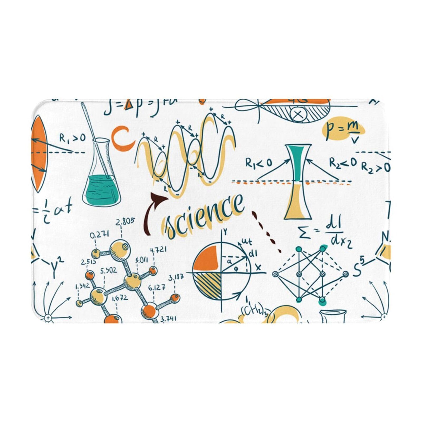 VhoMesOutdoor Doormat,Indoor Entrance Non-Slip Doormats, Outside Patio Rug Pad 49x80 cm,Science Lab Education Biology Chemistry