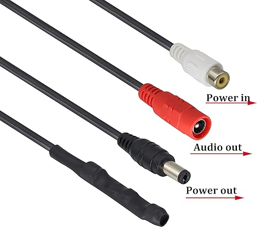 Miniatura 4 de Dispositivo de recogida de vigilancia Micrófono Cable Micrófono Audio CCTV RCA Vigilancia Micrófono DVR Dispositivo de recogida amplificado de alta
