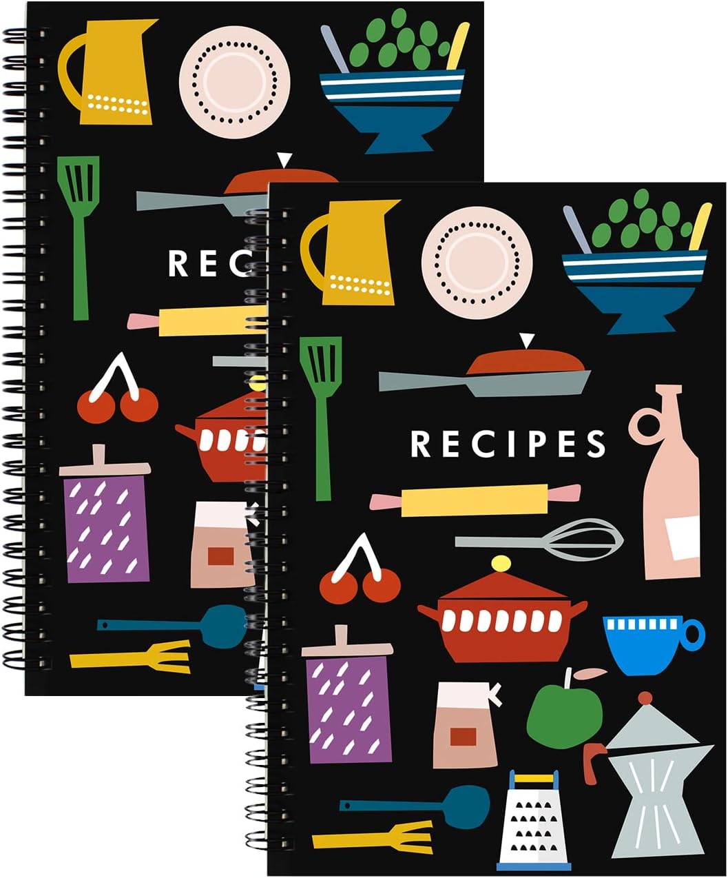 2 Pack 5.5" x 8.5" Recipe Book to Write in Your Own Recipes, Blank Recipe Notebook, Spiral Cookbook Recipe Journal Notebook Include 120 Recipes Page