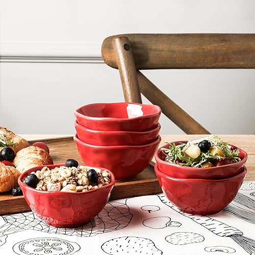 Miniatura 9 de Vicrays Juego de cuencos pequeños de cerámica para postre, 10 onzas, juego de 6, aptos para microondas, horno y lavavajillas, para arroz, helado,