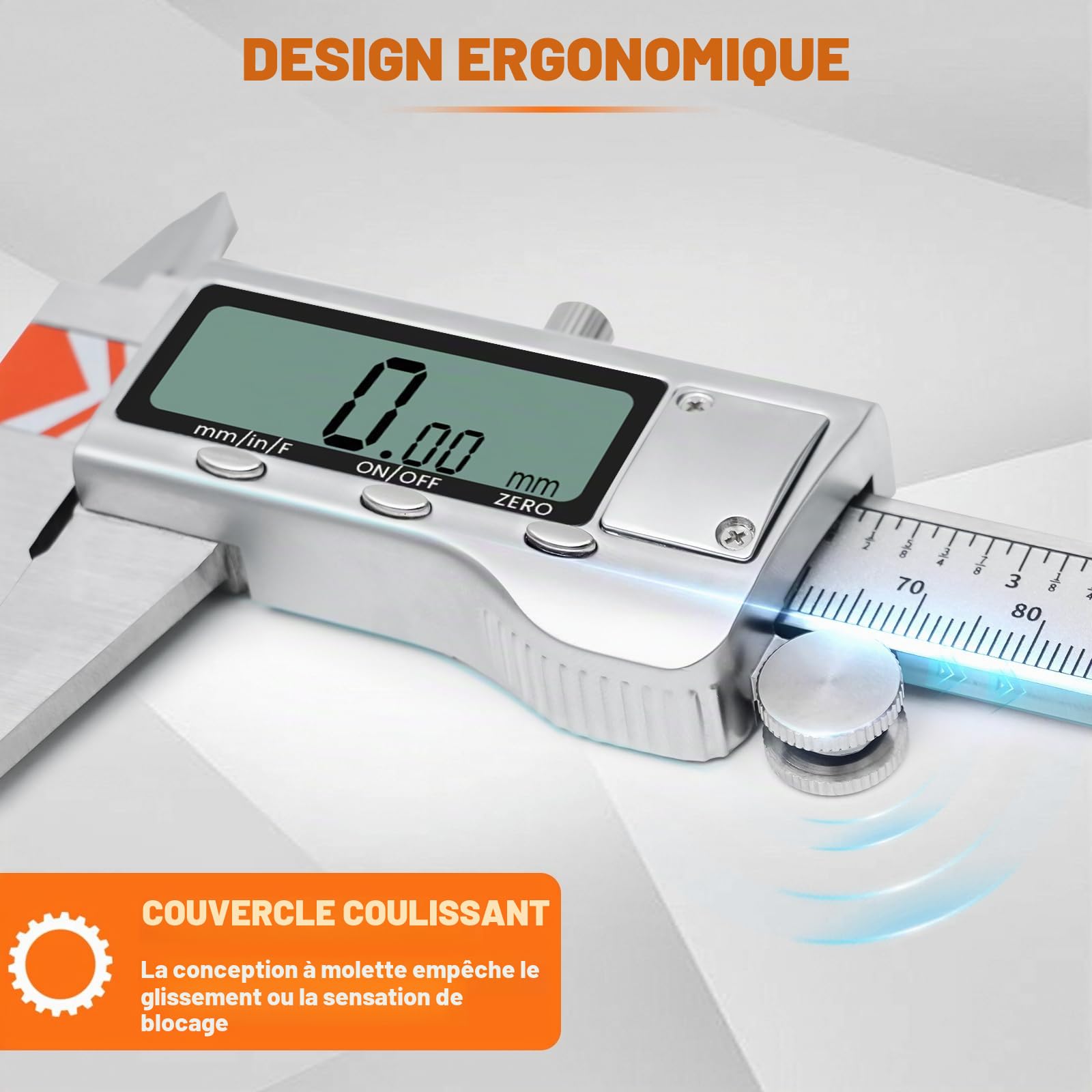 HARDELL Pied à Coulisse Numérique 150mm, Calibre Digital en Acier Inoxydable avec Grand Écran LCD, Conversion Métrique Pouce Fraction, Pour Bricolage et Usage Domestique