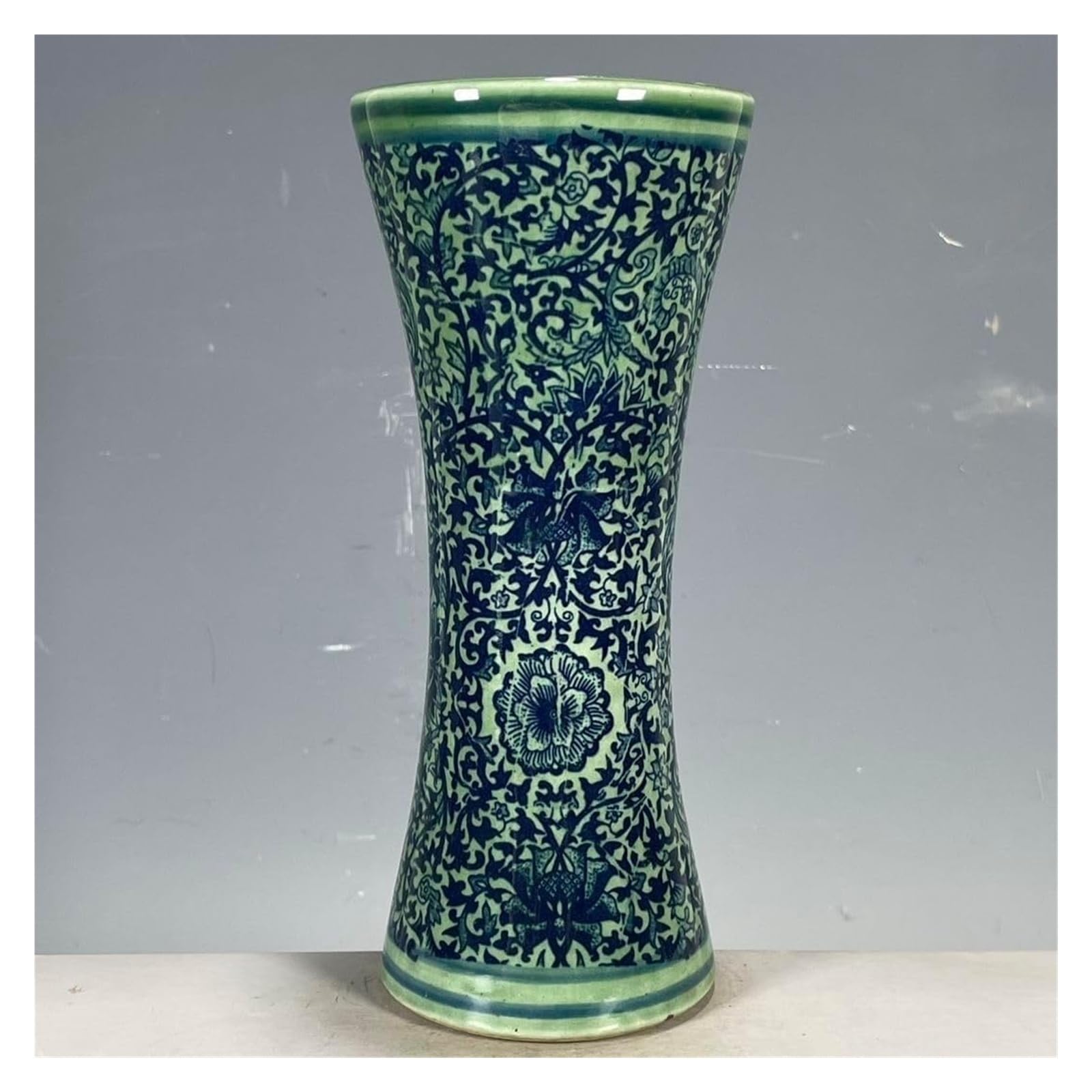 Bzgpmfud One Color Vase Desktop Modern Household Qing Dynasty Yongzheng Year Blue And White Flower Porcelain Ornaments