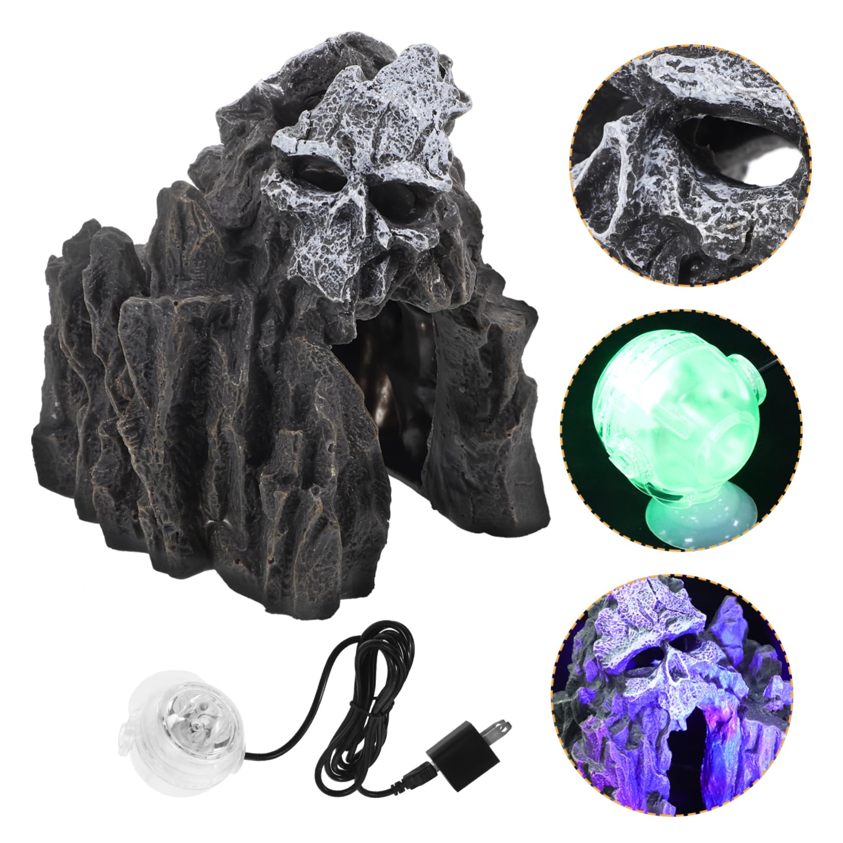 Yardwe 2 Pièces Décorations Aquatiques Grotte sous-Marine Ornement d'aquarium Squelette Aquarium orner Aquariums aquaterrarium Grotte cachette d'aquarium Accessoires d'aquarium résine