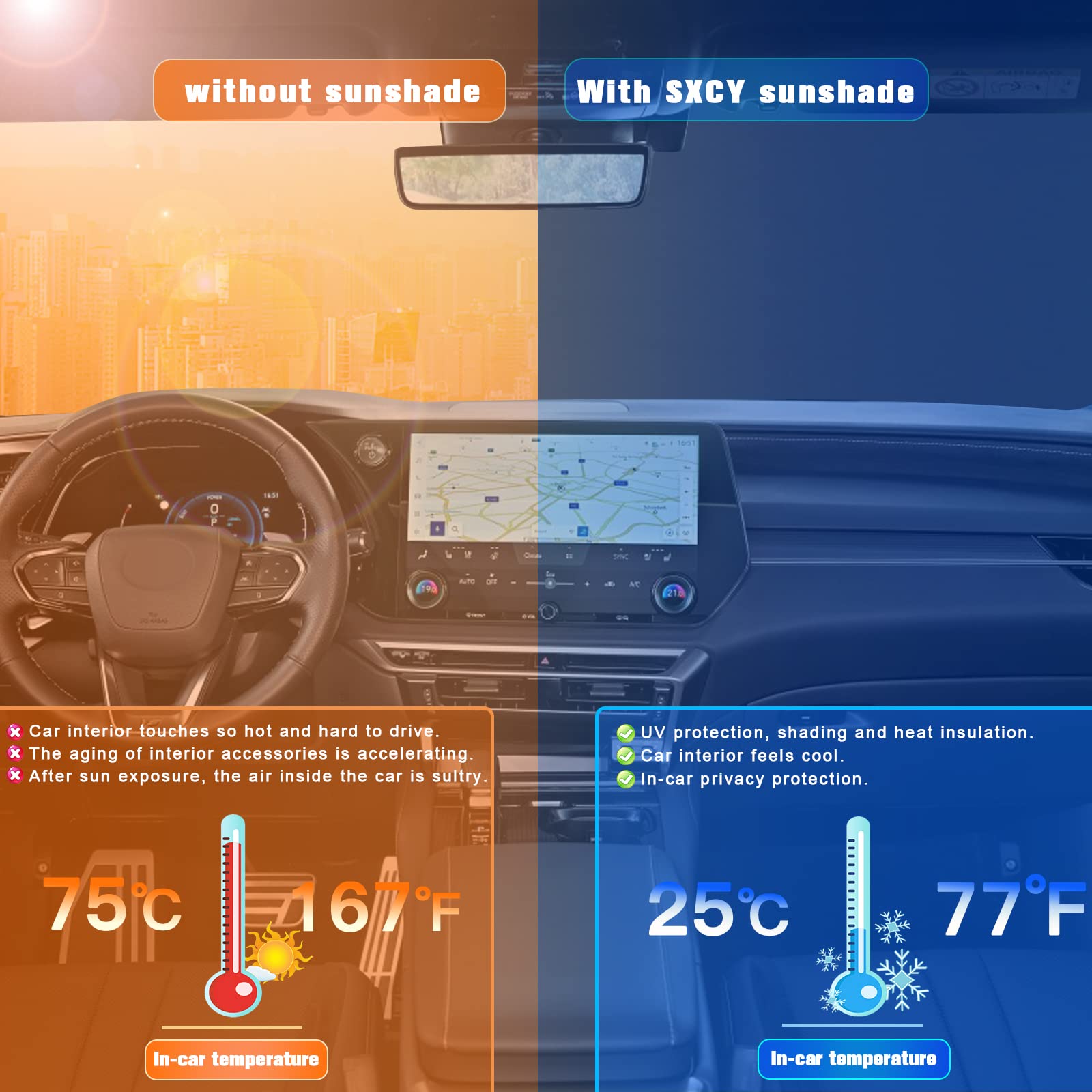 KUST Windshield Sun Shade For 2025 2024 2023 Lexus RX 350 Accessories Window