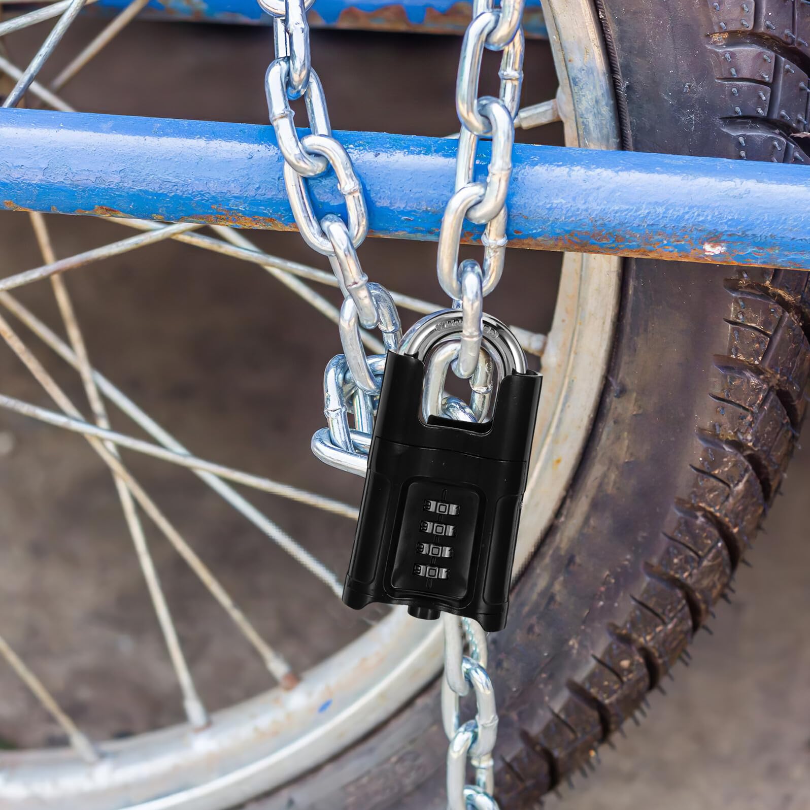 Gatuida Candado de Combinación Resistente Intemperie de Aleación de Zinc para Puertas Exteriores, Cobertizos y Almacenes con Código Reiniciable