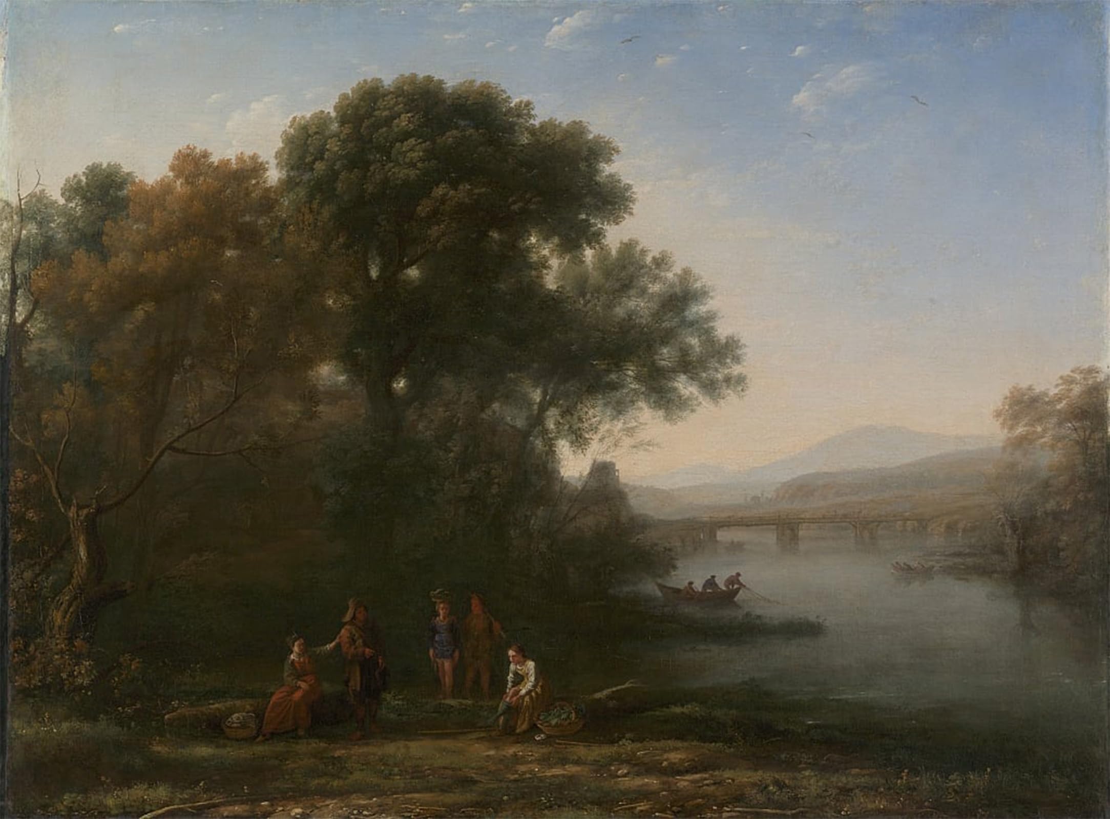 POSTERIIk Vintage Classic Picture Landscape Artwork the Canvas Painting Possibly by Claude Lorrain Portrait Canvas Painting for Office Home Decor 60x90cm