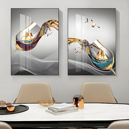 Cuadros para Comedor Cuadros para Comedor Elegantes Y Modernos Cocina Arte de Pared Casa Cocina Hotel Oficina Decoración 2 Piezas, Combinación