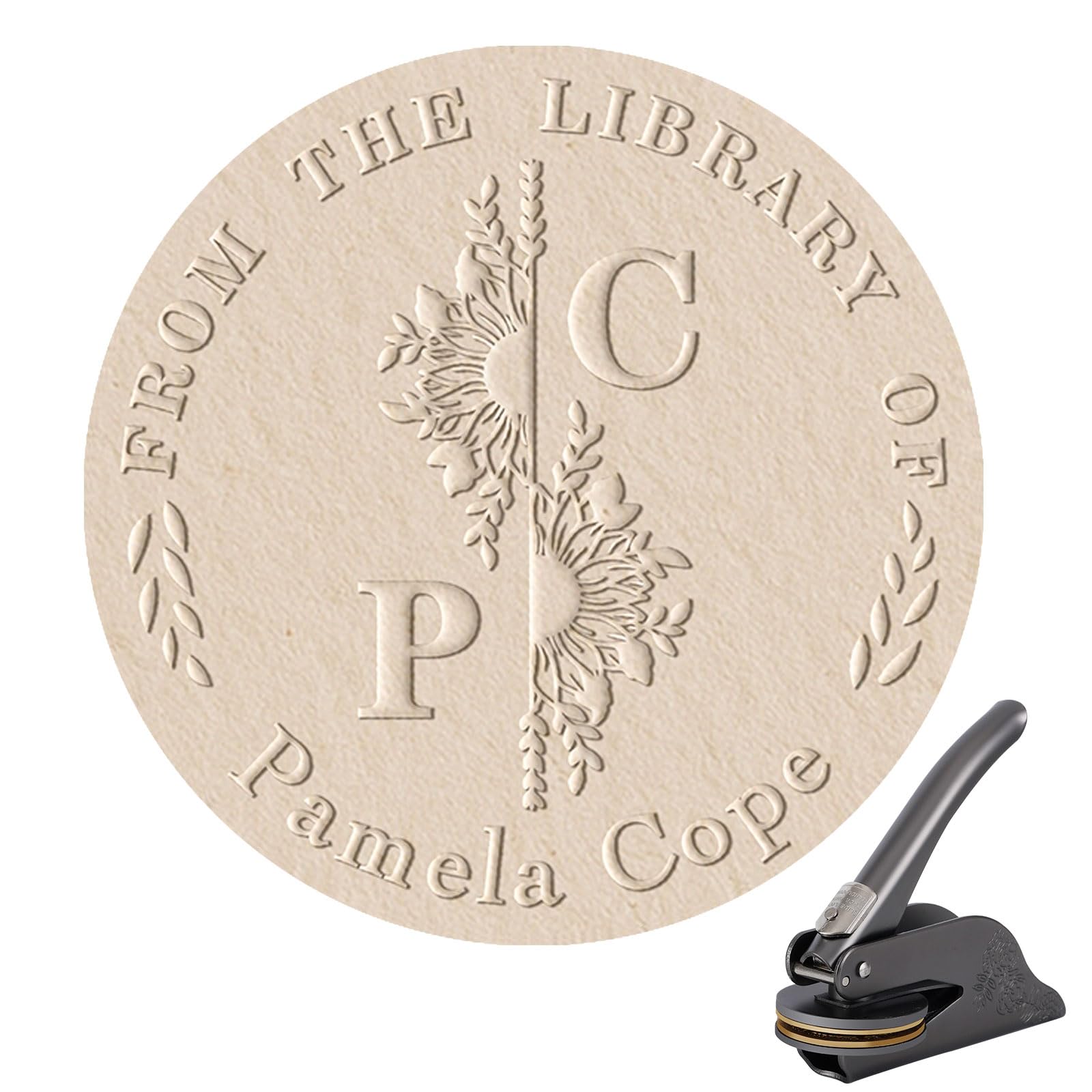 Personalized Book Embosser,Custom from The Library of Book Stamp,Library Embosser,Ex Libris Book Lover Gift