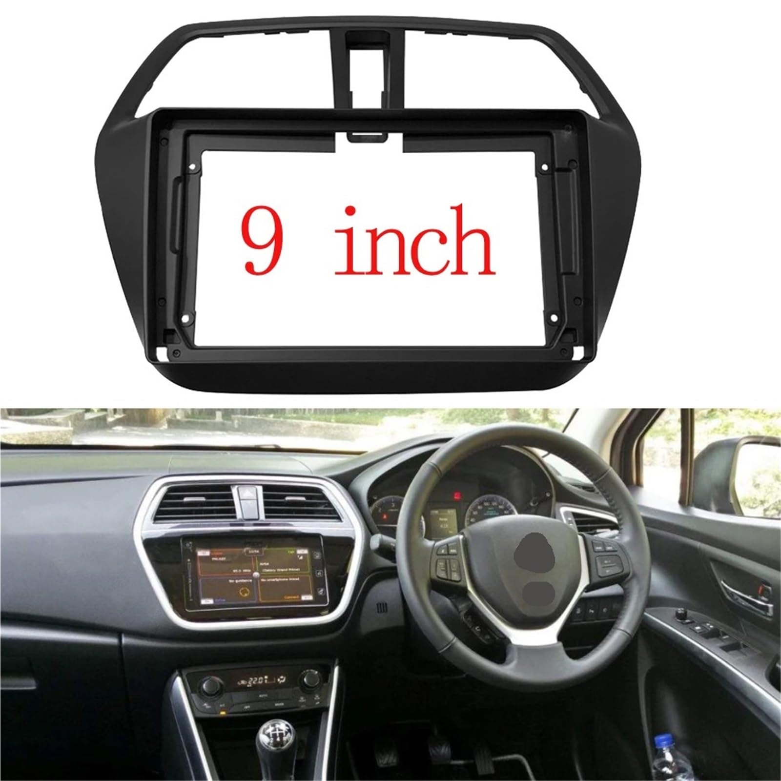 ramka radiowa Pasuje do Suzuki SX4 s-cross 9 "ekran radio stereo zestaw montażu na panelu samochód 2 Din Audio płyta czołowa rama konsoli(Frame an cord)