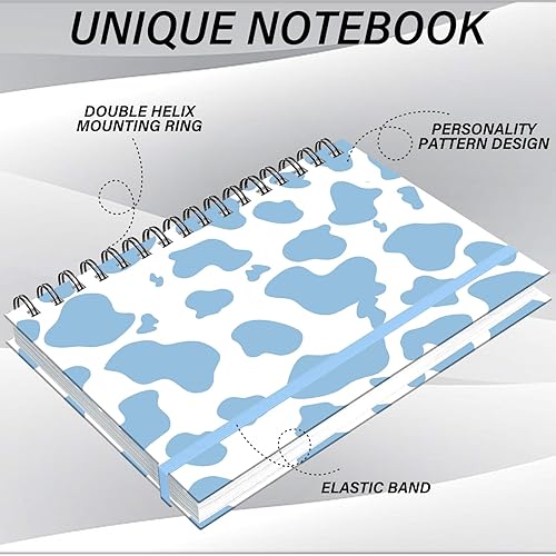 Miniatura 3 de Deokke Cuaderno de espiral, diario de tapa dura, cuaderno espiral con rayas anchas, A5 de 5.5 x 8.3 pulgadas, papel grueso de 80 GSM, 60 hojas y 120