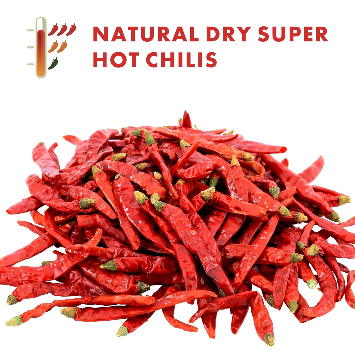Yimi Dried Chili Peppers Chiles,10.7oz, Premium Whole Dry Red Chilis, Spicy Hot Heat, Great For Mexican,Thai and Chinese Recipes,like Pozole, Tamales, Hotpot, In Resealable Bags, Ideal for Gift, Super Hot