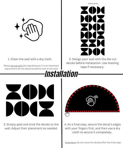 Miniatura 5 de MINICK Calcomanías para despegar y pegar, calcomanías de pared ultra grandes de 6.5 x 13 pulgadas, paneles de pared de vinilo duraderos, adhesivos