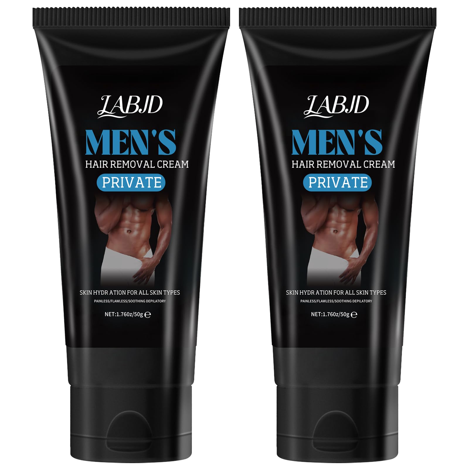 2 Pack Intimate Hair Removal Cream for Men Effective Painless Flawless Depilatory Cream for Arms Legs Chest Pubic Area, Suitable for All Skin Types