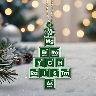 Chemist Tree Ornament 2025, Chemistree Christmas Science Acrylic Ornaments Decor, Periodic Table Ornaments, Chemistry Xmas Ornament Gift for Scientist, Teachers, Science Teachers, Students Atom Green