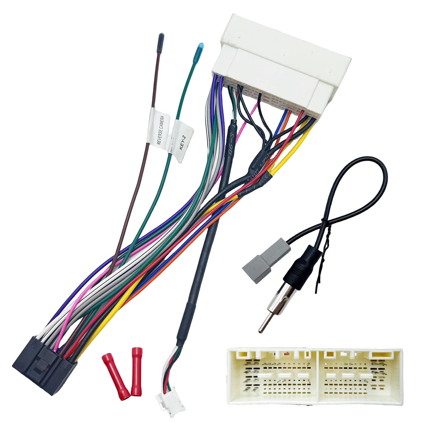 Photo 1 of 16Pin ISO Aftermarket Radio Harness Adapter for Hyundai 2015-2020 KIA 2016-2020, 16Pin Android Car Stereo Wiring Harness with SWC Reverse Radio Antenna Adapter for Elantra Tucson Sonata K2 K3 K4