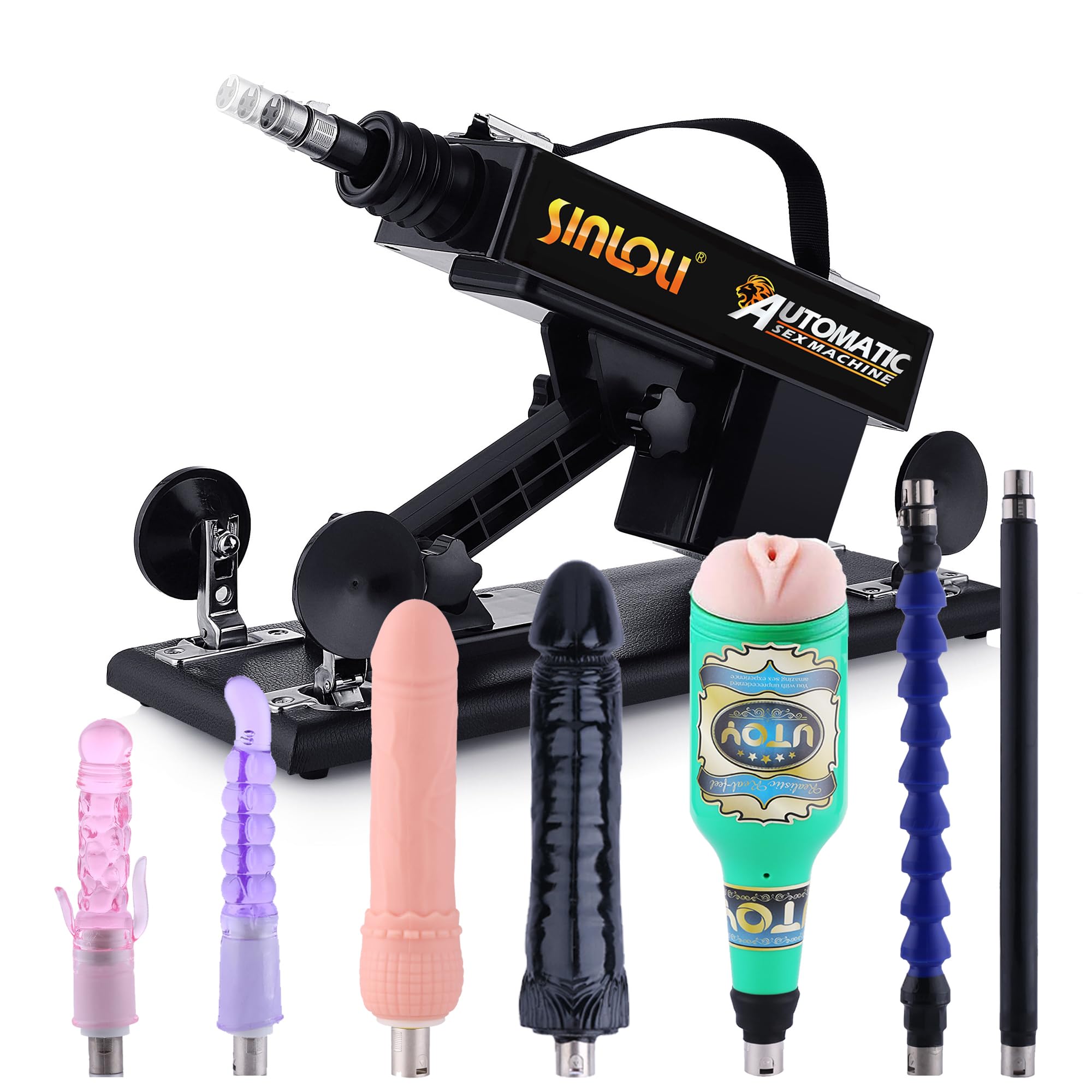 Macchina del sesso, macchina dell'amore con velocità angolare regolabile con attacchi per dildo, asta di prolunga, giocattoli sessuali per macchine e dispositivi per adulti per donne e uomini