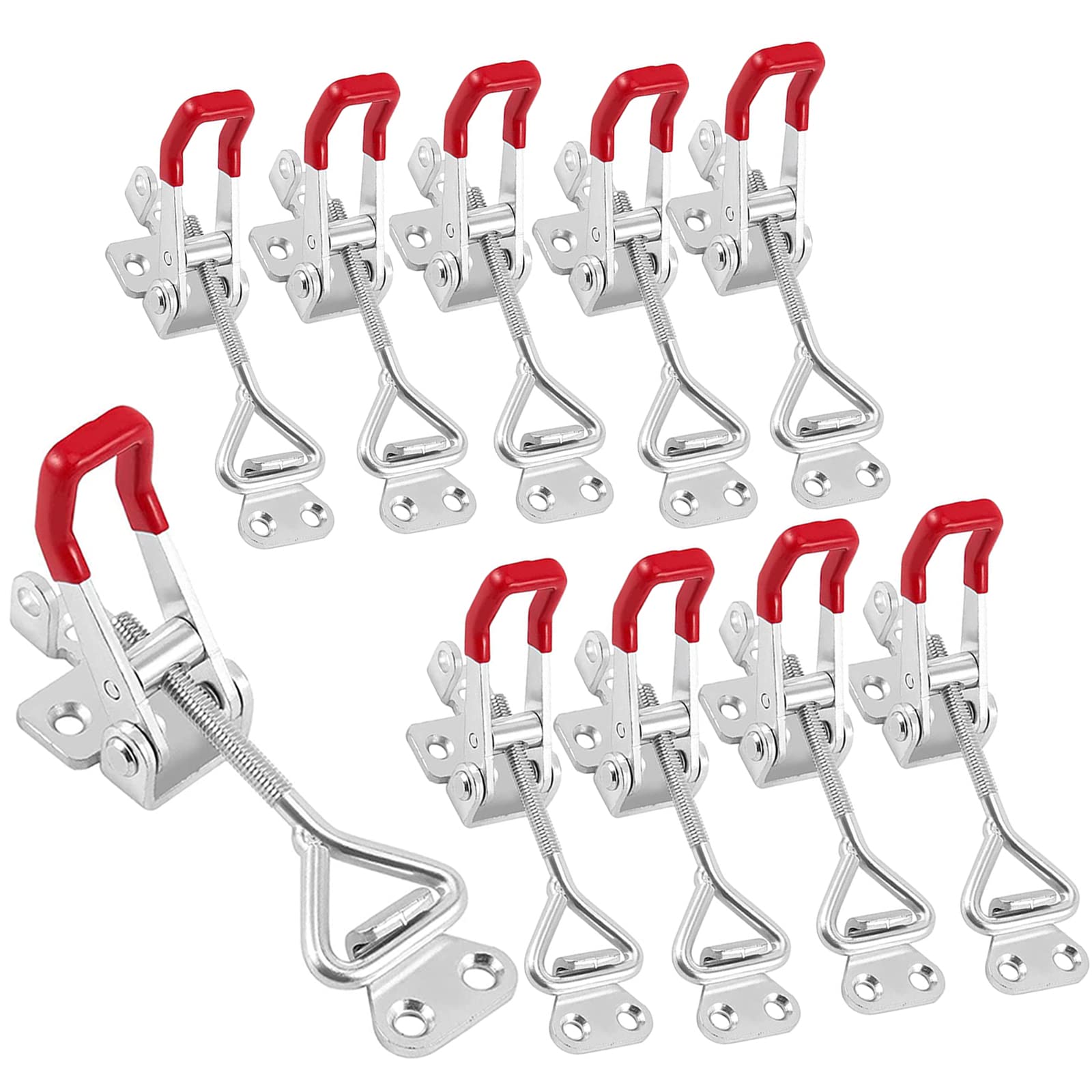 HOIGON 10 Pack 550 lbs Adjustable Toggle Latch Clamp 4002,Hand Tool Quick Release Toggle Latch Hasp Clamp with Lock Hole for Door Box Case Trash Can Lid