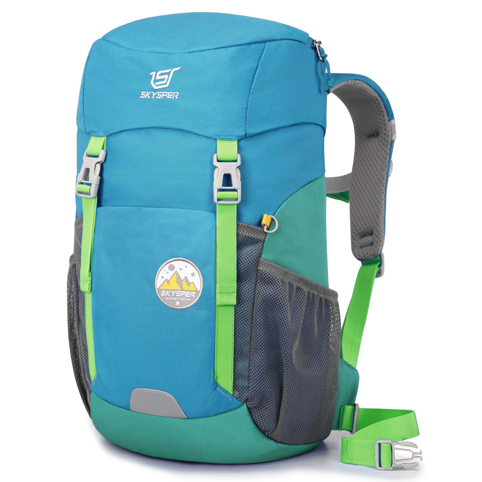 SKYSPER Wanderrucksack Kinder 15L für Jungen & Mädchen Kinderrucksack mit Brustgurt für 6-12 Jahre Rucksack Kinder Wandern Outdoor