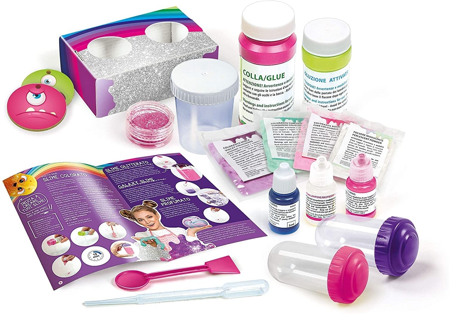 Clementoni – Science Fun Scintilli De Sirène, Kit D'Expériences Scientifiques, Slime Et Atelier, Dès 8 Ans