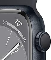 Vista 3 de Apple Watch Series 8 [GPS, 41mm] - Caja de aluminio medianoche con correa deportiva medianoche, S/M (renovado)