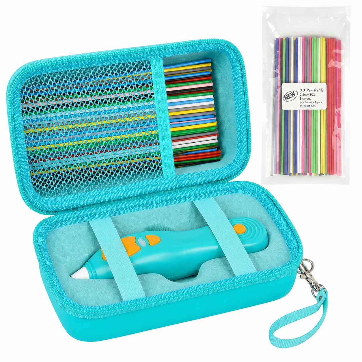 ANKHOH 3D Printing Pen Case for 3Doodler Start+, 72 Pen Refills Included