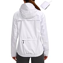 Bikewa Womens Cycling Rain Jacket Waterproof Windbreaker Lightweight Running Windproof Reflective Jacket Packable Hooded