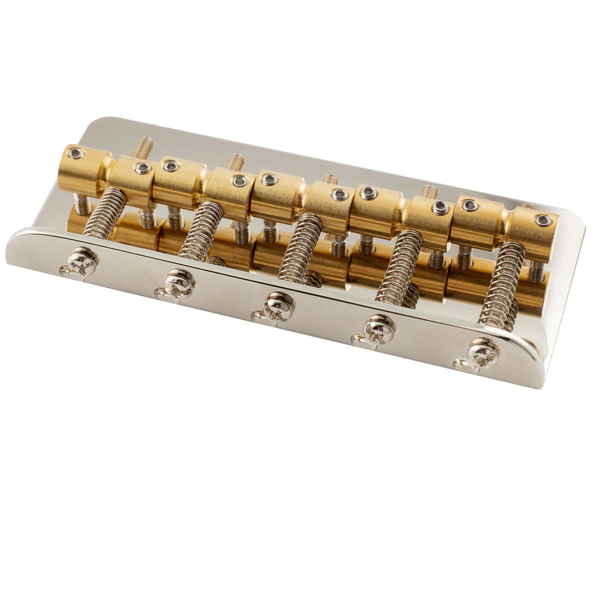 Typ Wydajności Mostek Gitarowy 18mm Klasyczny Standardowy 5 Strunowy Mostek Basowy Ładowany Od Góry Z Mosiężną Stalową Płytką Siodłową(Nickel)
