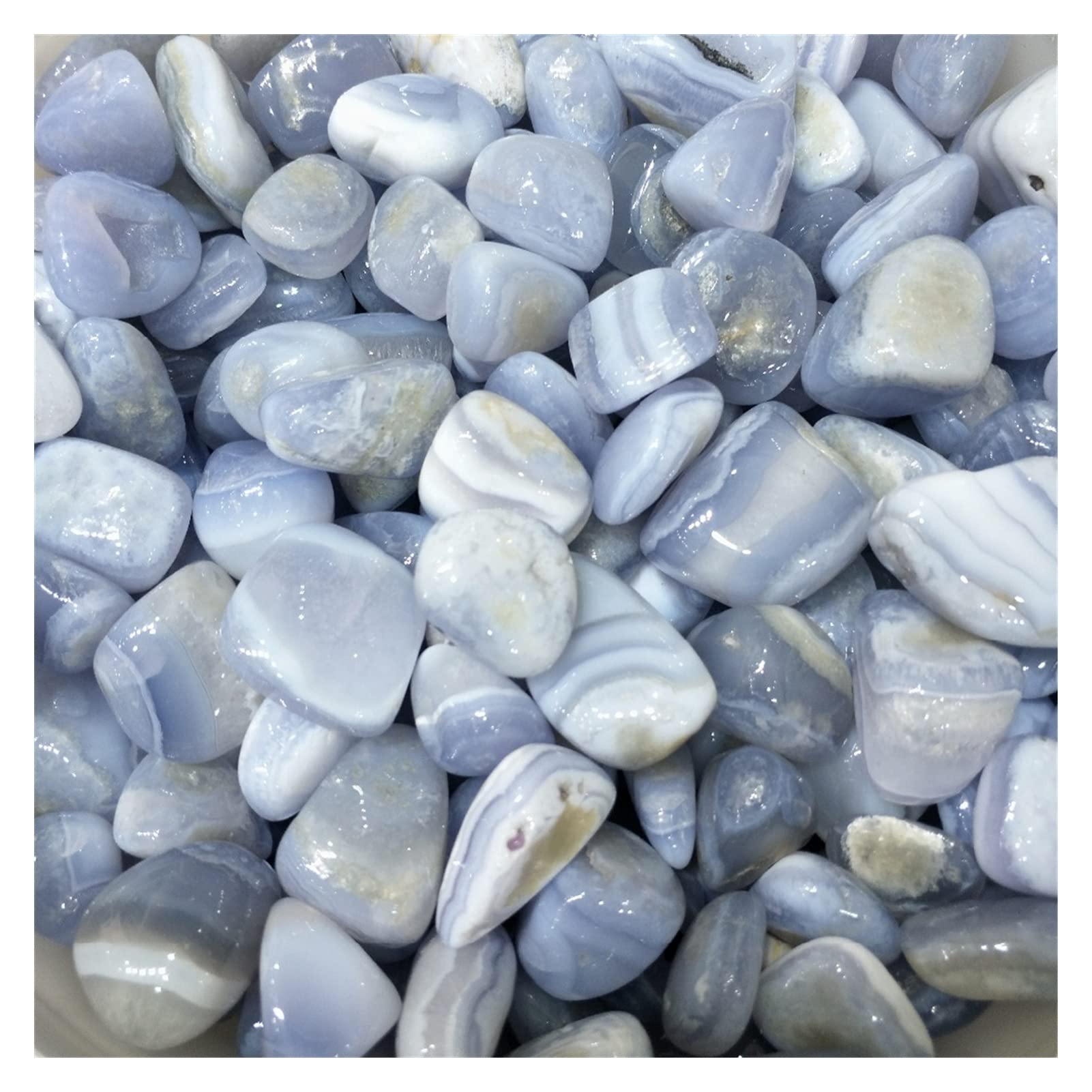 Piedra de Cristal Natural 500 g de ágata Azul Natural procesamiento de la Grava de Piedra Pulida de Cuarzo como decoración de Acuario decoración de Boda Acuario