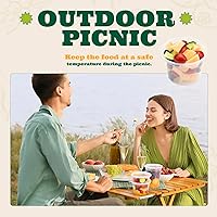 Vista 8 de Glotoch - Juego de 48 recipientes de plástico de almacenamiento de alimentos y bebidas de 16 onzas (2 tazas) con tapas, aptos para microondas