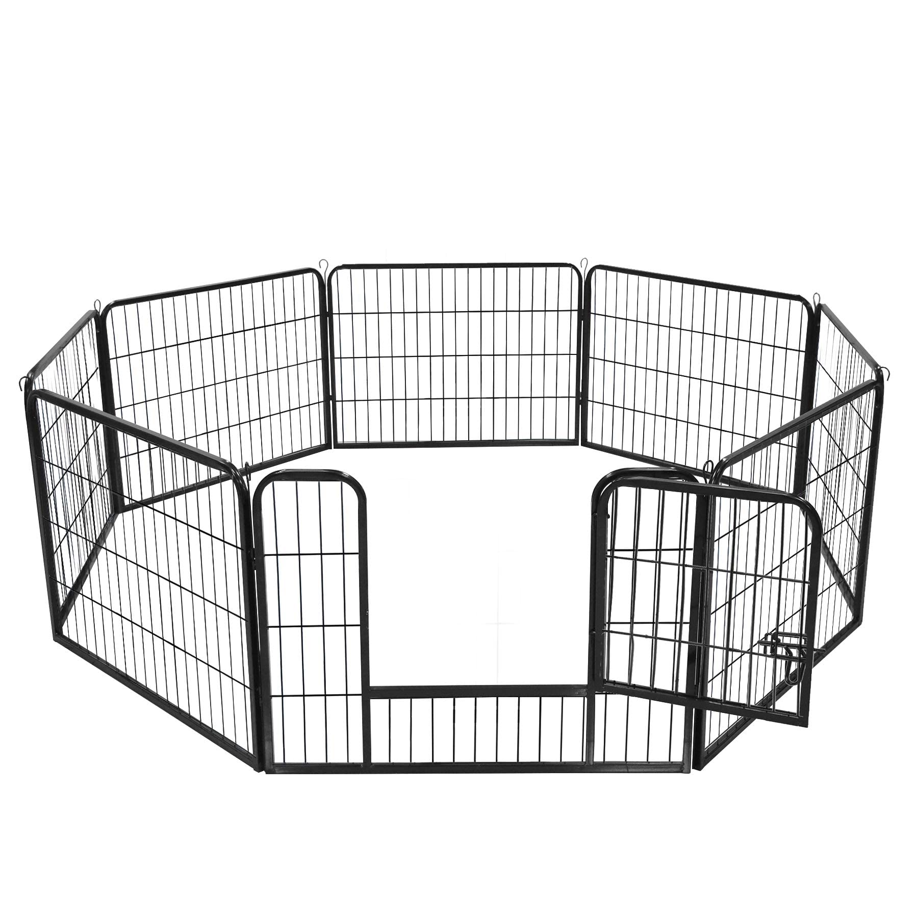 Faltbarer Laufstall für Haustiere, 78,7 x 61 cm, für den Innen- und Außenbereich, tragbar, Drahtzaun, mit 16 Paneelen für Hunde, Katzen, Kleintiere