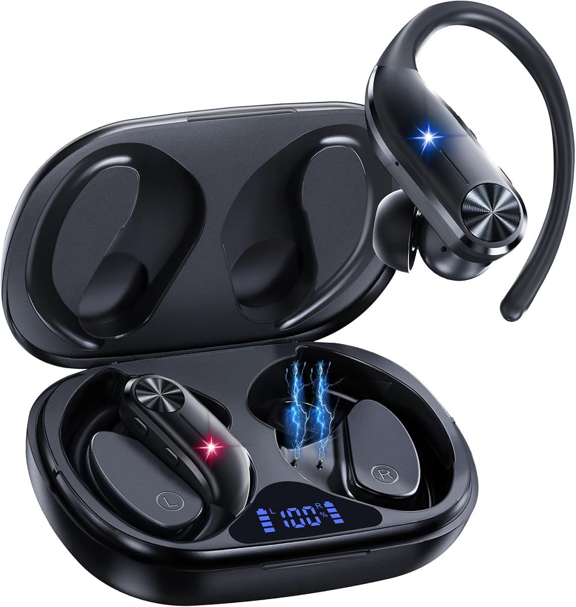 AI Translation Earbuds Real-Time: 166 Languages Audifonos Traductores Inglés Español, 60 Hours Battery - Seamless Translator Headphones for Travel Business Learning, iOS & Android Support Black