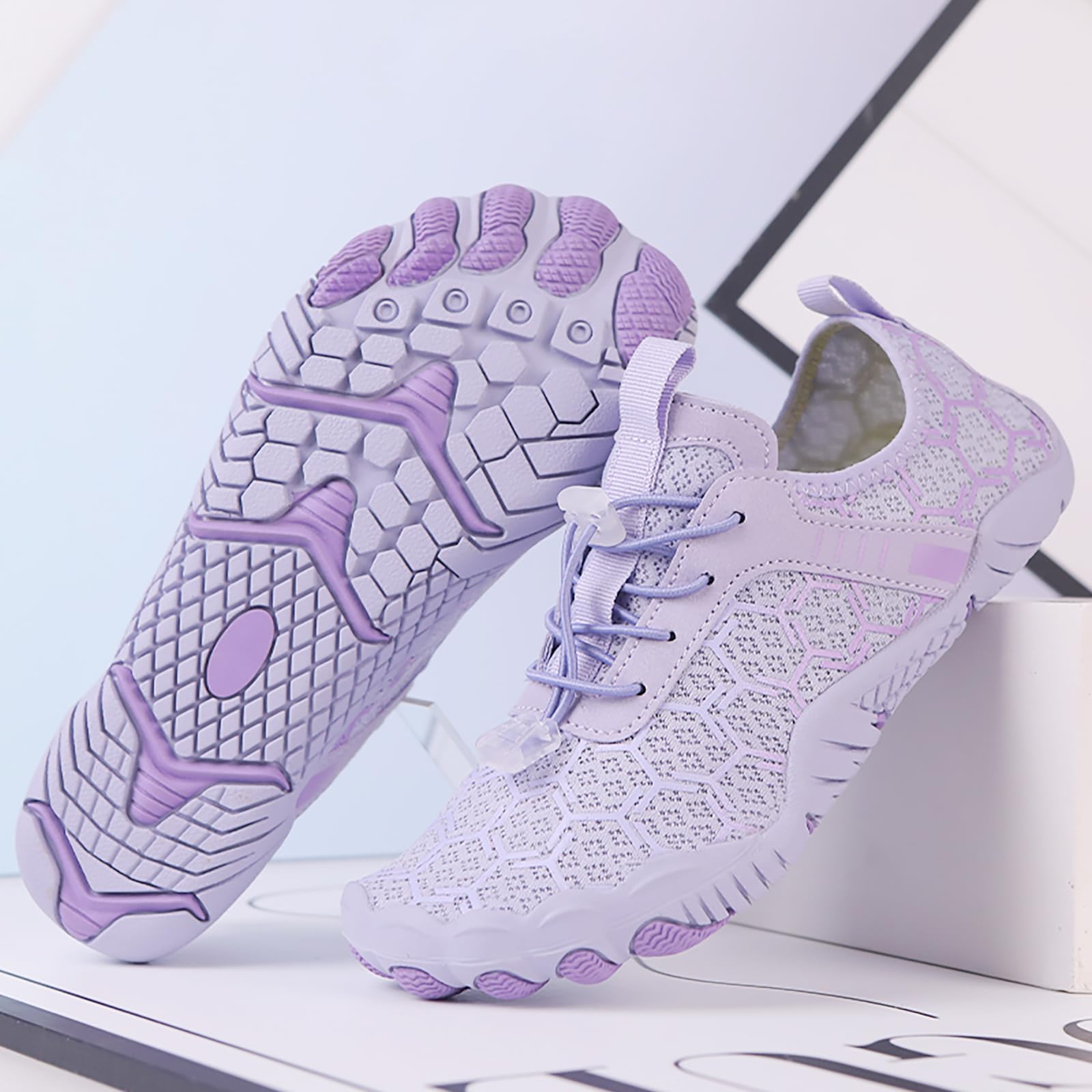 Barfußschuhe Damen Herren Breite Zehenbox Wasserschuhe Barfußtrainer Frauen Männer zum Wandern Laufen Fitnessstudio Strand Surfen Fahren