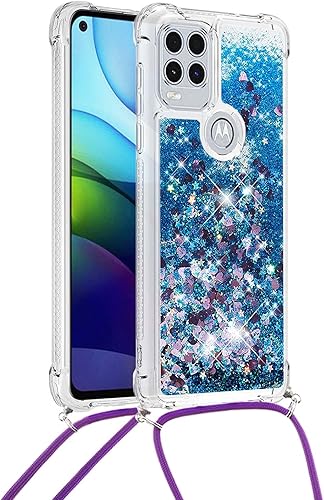 Miniatura 3 de OOPKINS Compatible con Moto G Stylus 2021 5G Glitter Flotante Brillante Arenas movedizas Transparente Silicona TPU Suave con Cordón a prueba de