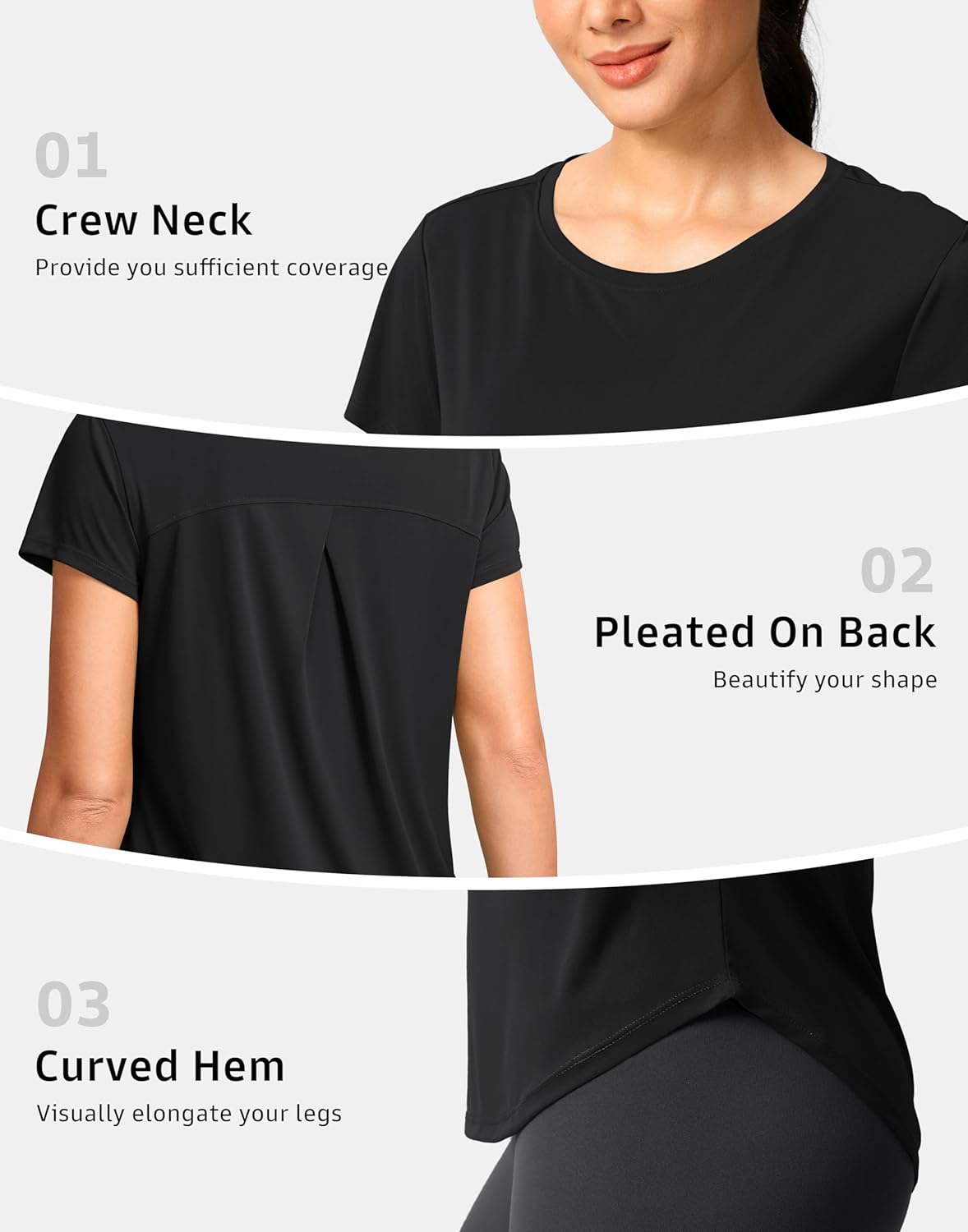 G Gradual Women's Workout Tops Short Sleeve Lightweight Athletic Yoga Running Shirts Loose Fit Quick Dry Gym T-Shirts - Image 5