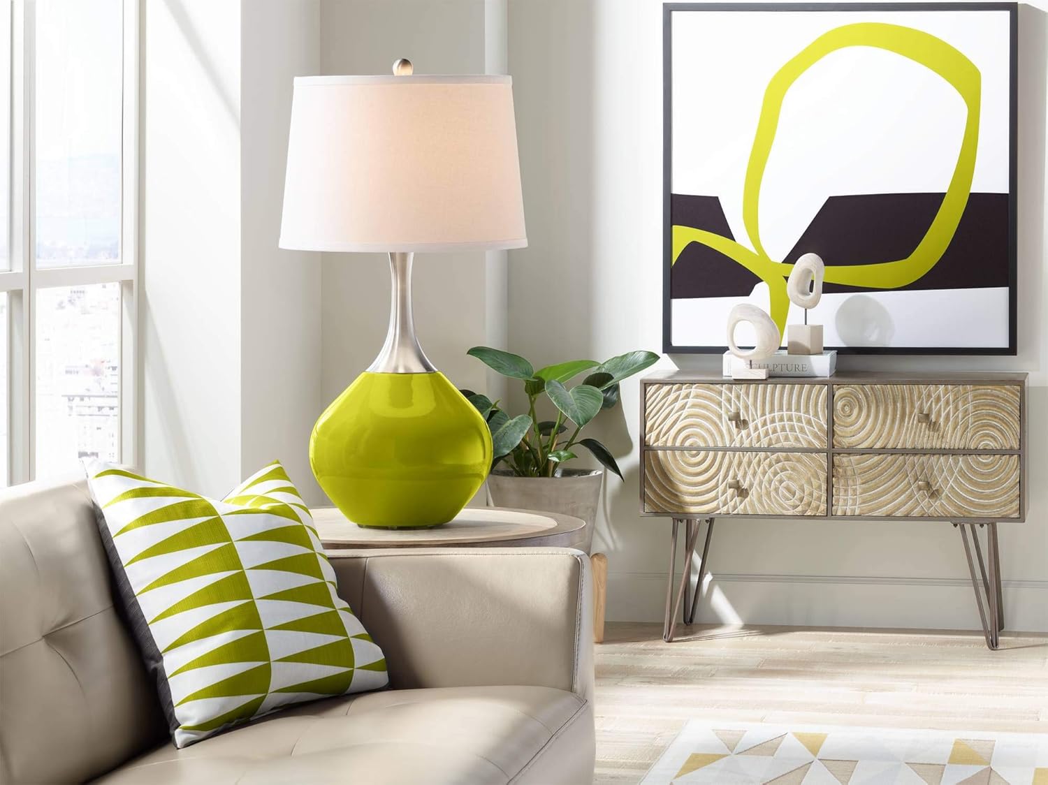 Color + Plus Spencer 31" Olive Green Table Lamp