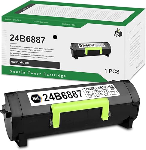 Paquete de 1 cartucho de tóner M3250 de alta capacidad, color negro, compatible con NUC 24B6887, cartucho de tóner de repuesto para Lexmark M3250