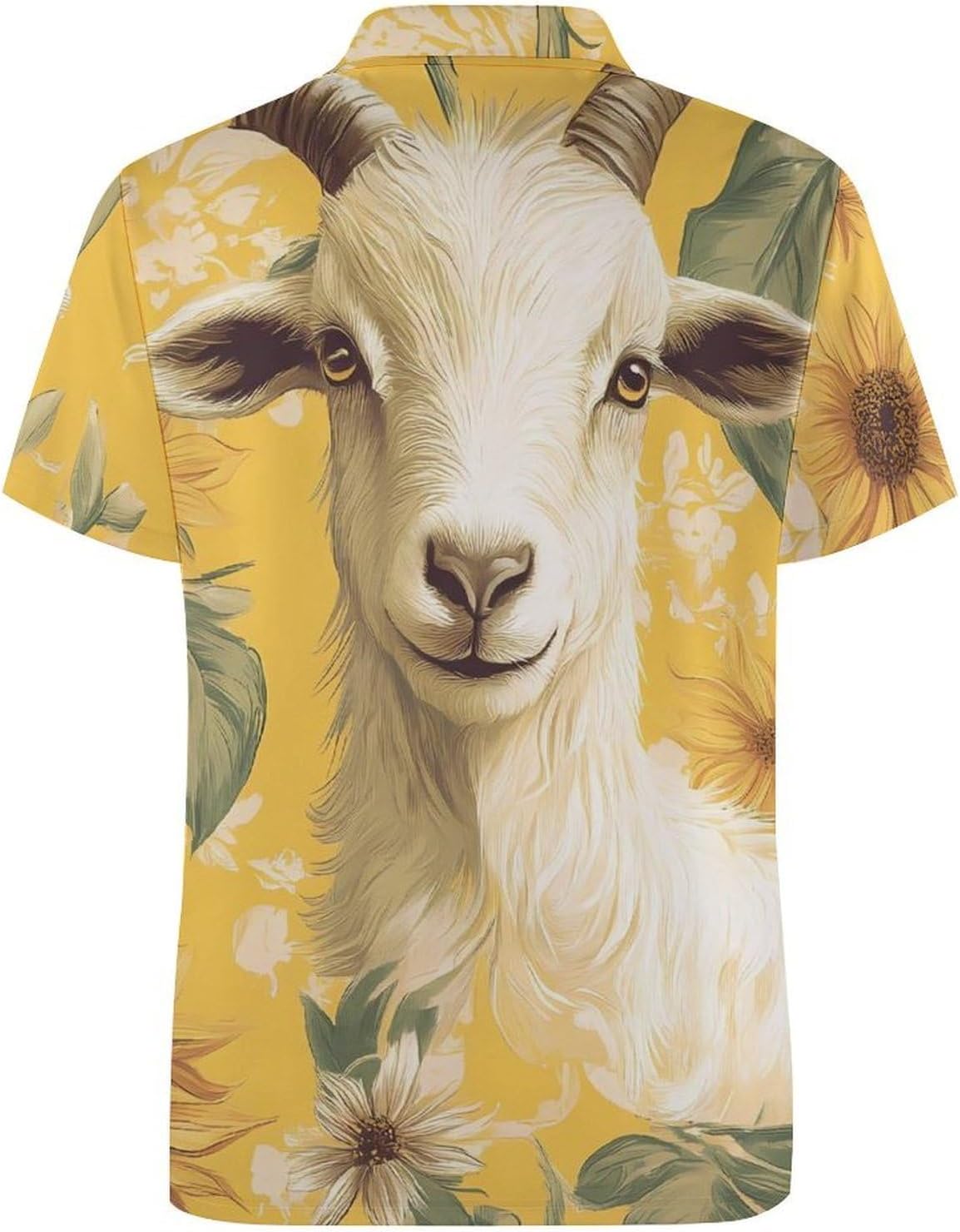 Goat and Sunflower Women's Golf Polo Shirts Short Sleeve Quick Dry Tennis Tops Casual Work Blouses