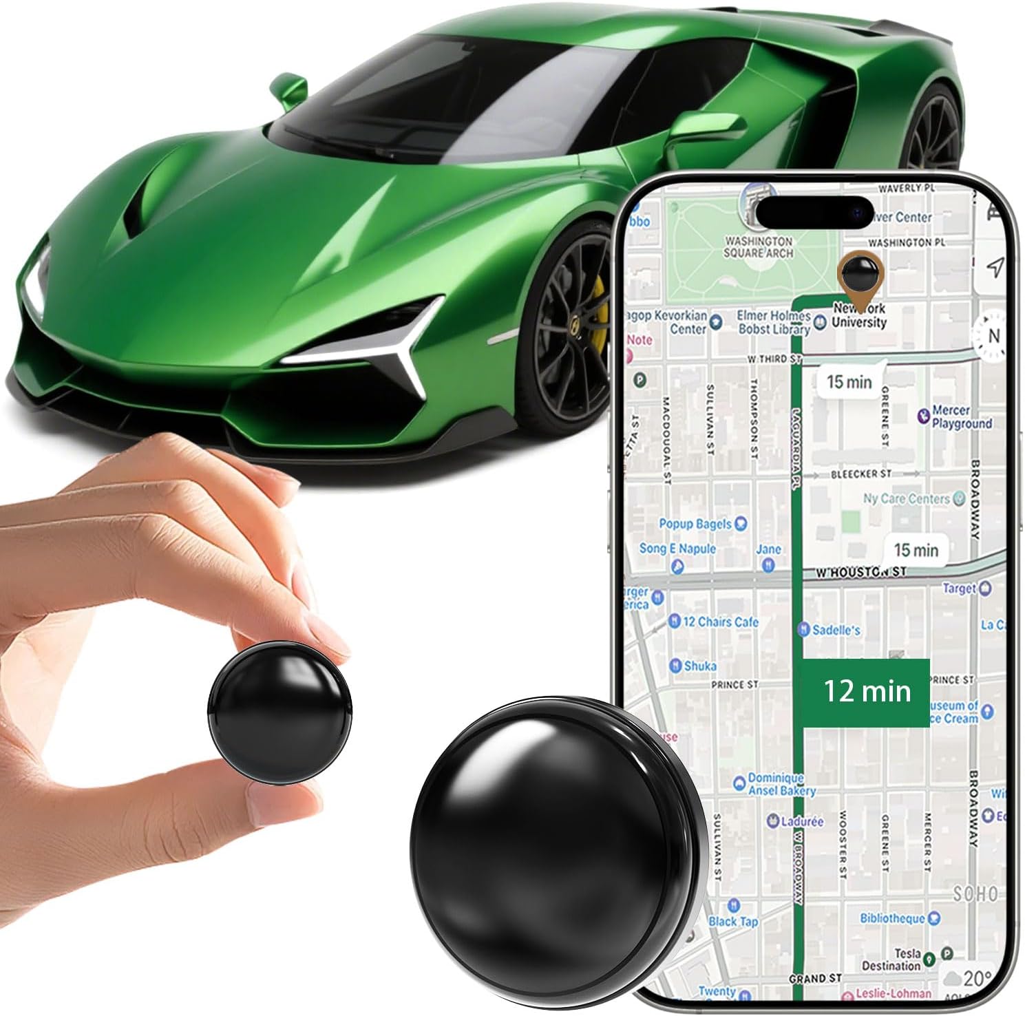 Mini GPS Tracker for Vehicles/Kids,Dogs, Worldwide Hidden GPS Tracker Car Locator,No Monthly Fee/No SIM Card Required/No Subscription