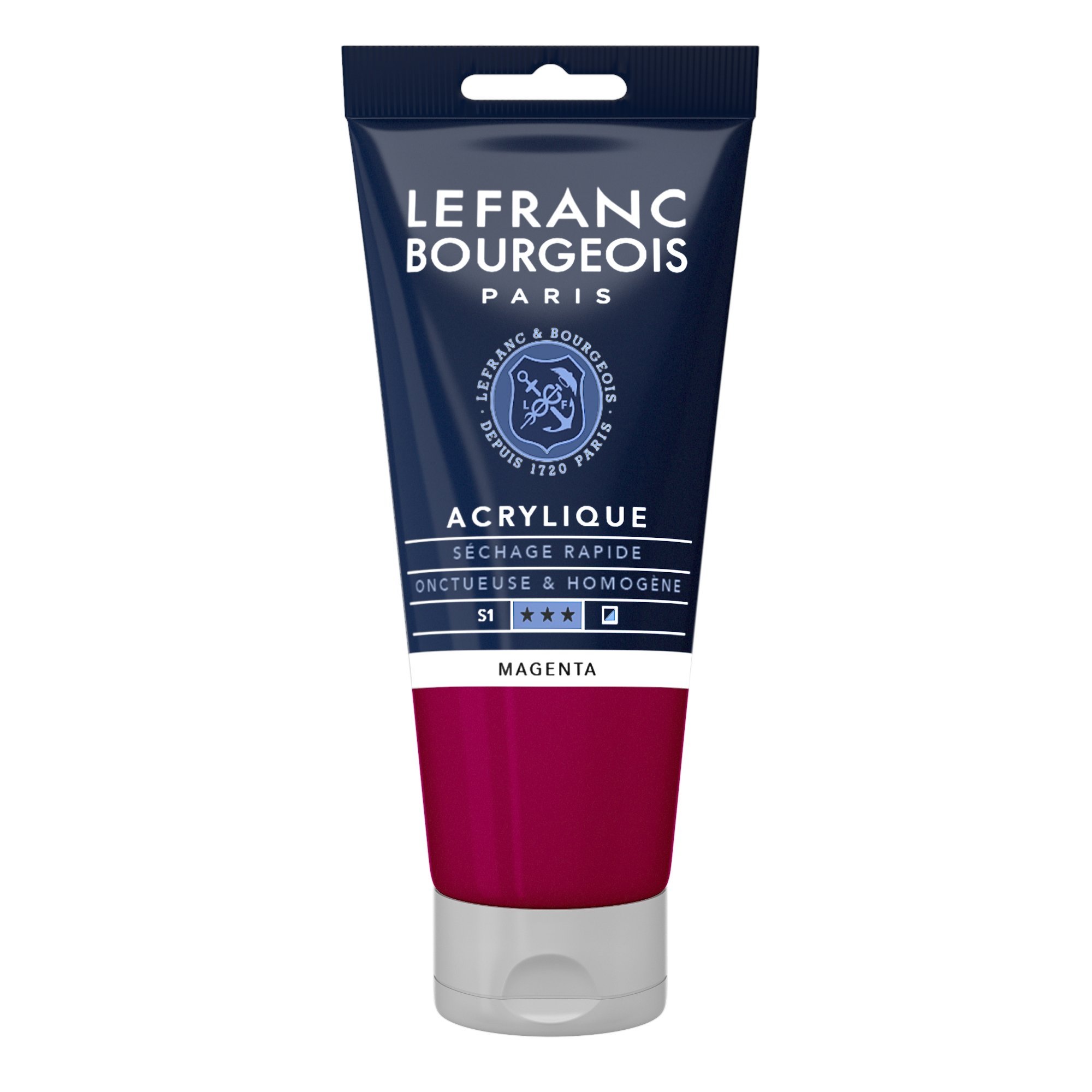 Lefranc Bourgeois 300384 Fine Acrylic Paint - Magenta, 80 ml Tube, Creamy Acrylic Paint, Water-based, Quick Drying, Lightfast, Waterproof
