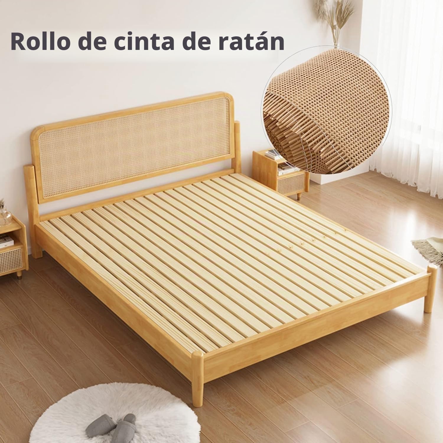 de ancho de ratán natural para muebles, correas de malla abierta, ratán, mimbre, ratán, ratán, rollo, material de bambú, tela para silla, armario, decoración del hogar (1, 50×200CM)