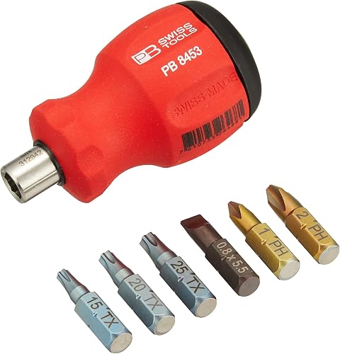 PB Swiss Tools PB 8453 Multi-bit Combination Screwdriver - Manual Screwdrivers & Sets (Red)